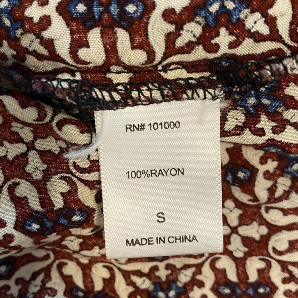 Ellie & Kate Boho Print Festival Wear Cropped Open Back Tie Blouse – Size Small - Picture 9 of 9